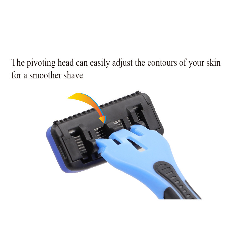 Juego de maquinilla de afeitar de 6 + 1 cuchillas para hombre, maquinilla de afeitar de siete hojas personalizada avanzada de alta calidad para hombre