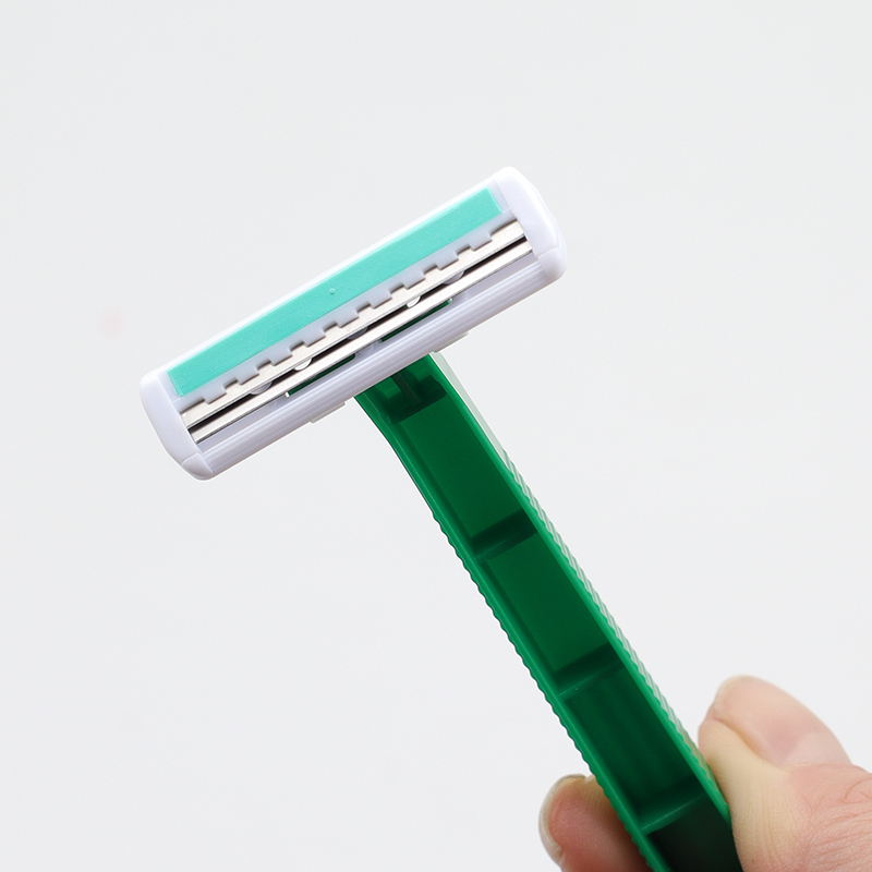 Maquinilla de afeitar desechable de hotel al por mayor, maquinilla de afeitar de fábrica, maquinilla de afeitar desechable de cabeza fija con tres cuchillas